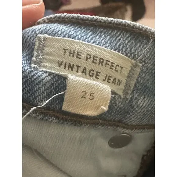 Madewell The Perfect Vintage Tapered Leg Jeans Light Wash Blue Women's Size 25 - Picture 7 of 9